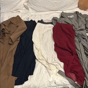 Stylish Skirt Collection in Brown, Navy, Cream, and Red